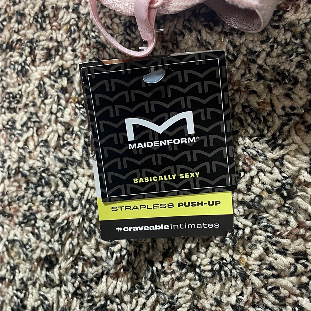 🆕 Maidenform Pink Lace Push Up Bra Size 34A | NWT - Picture 5 of 6